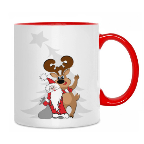 Кружка с принтом Дед Мороз или Санта