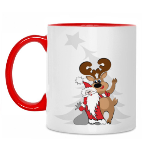Кружка с принтом Дед Мороз или Санта