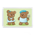 Магнит 7,5 x 5,1 см Влюбленный десантник-медведь