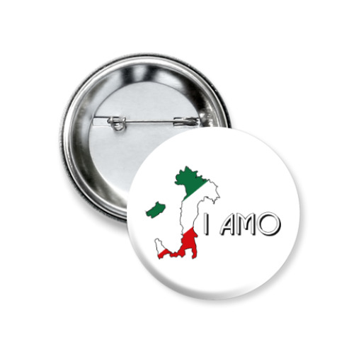 Значок 37мм с принтом Я люблю тебя по-итальянски