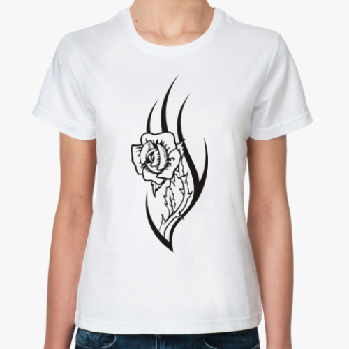 Классическая футболка с принтом ипы розы