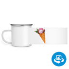 Кружка металлическая белая (круговая запечатка)