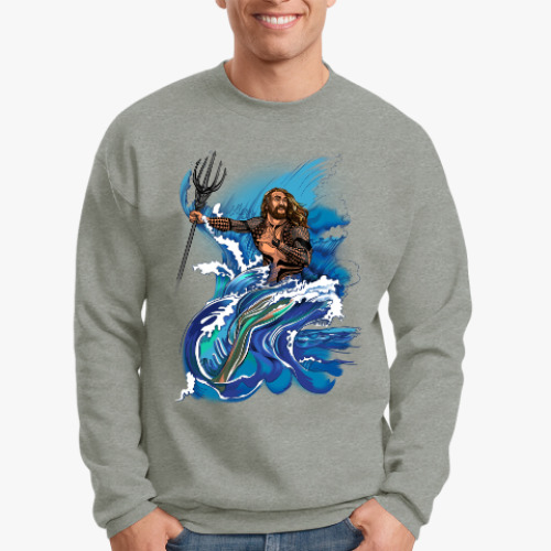 Свитшот с принтом Jason Momoa as Aquaman