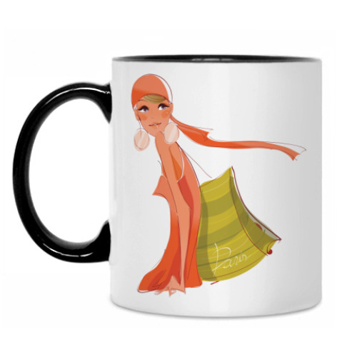 Кружка с принтом Девушка