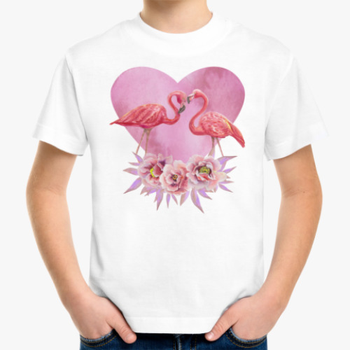 Детская футболка с принтом Фламинго