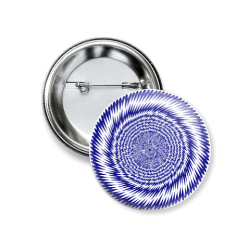 Значок 37мм с принтом 'Морозный цветок'