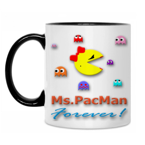 Кружка с принтом Ms.PacMan Forever!