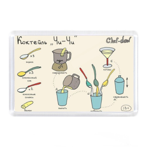 Магнит с принтом 'Коктейль Чи-чи'