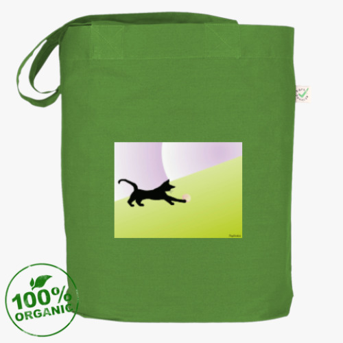 Сумка шоппер с принтом С персиком