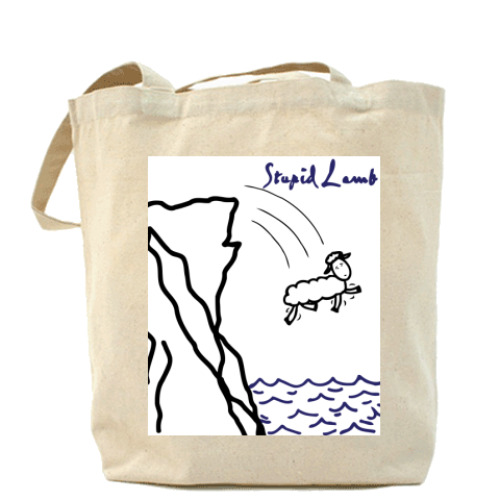 Сумка шоппер с принтом Stupid lamb