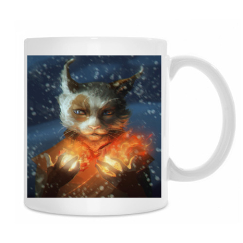 Кружка с принтом Skyrim. Каджит