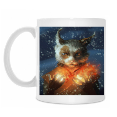 Кружка с принтом Skyrim. Каджит