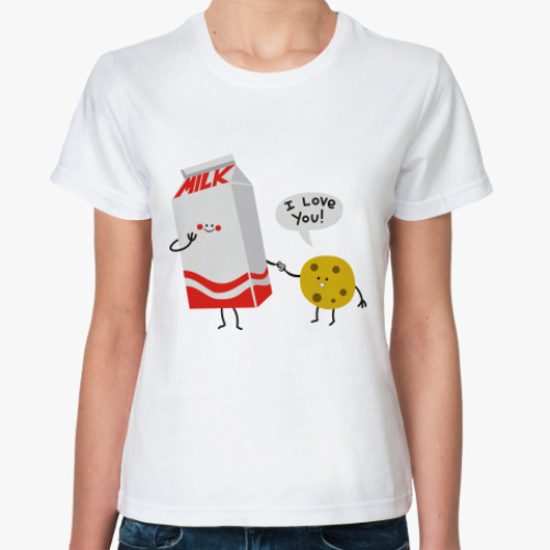 Классическая футболка  'Молоко + печенька'