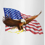 Орел на фоне флага США