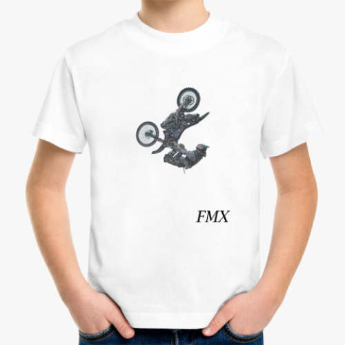 Детская футболка с принтом мотофристайл
