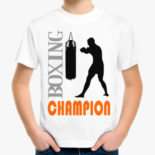 Детская футболка с принтом Чемпион бокса