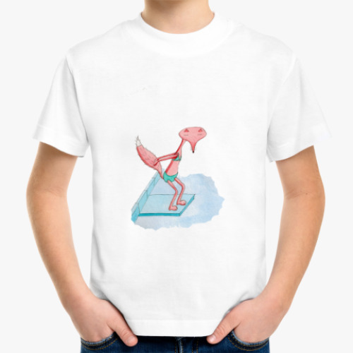 Детская футболка с принтом Лиса и трамплин