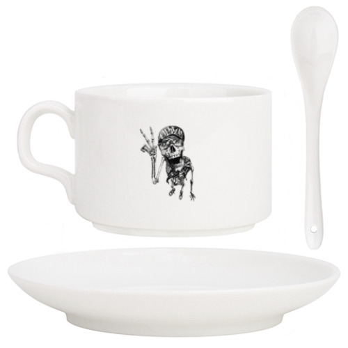 Кофейный набор с принтом Thrash-скелет