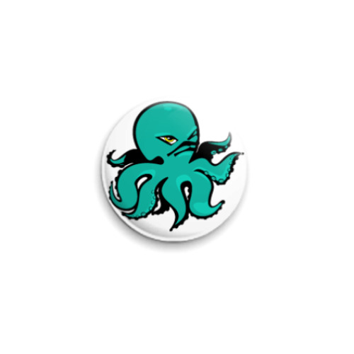 Значок 25мм с принтом octopus