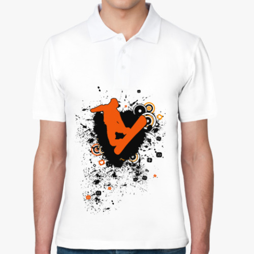 Рубашка поло с принтом Сноубордист