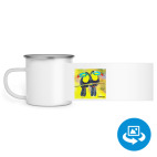 Кружка металлическая белая (круговая запечатка)