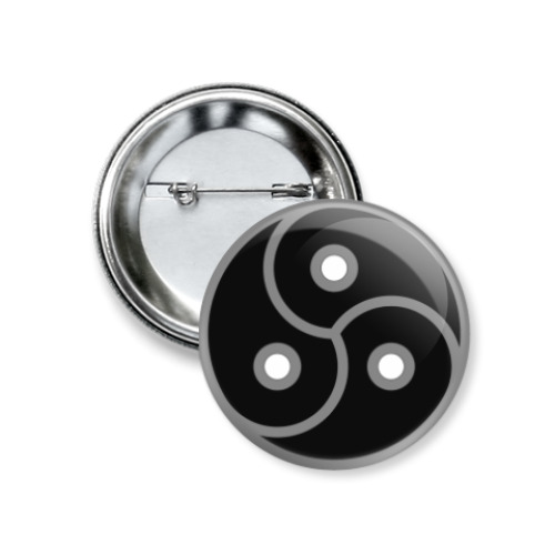 Значок 37мм с принтом Трискель БДСМ (BDSM)