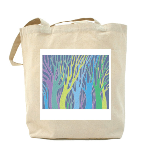 Сумка шоппер с принтом  Волшебный лес