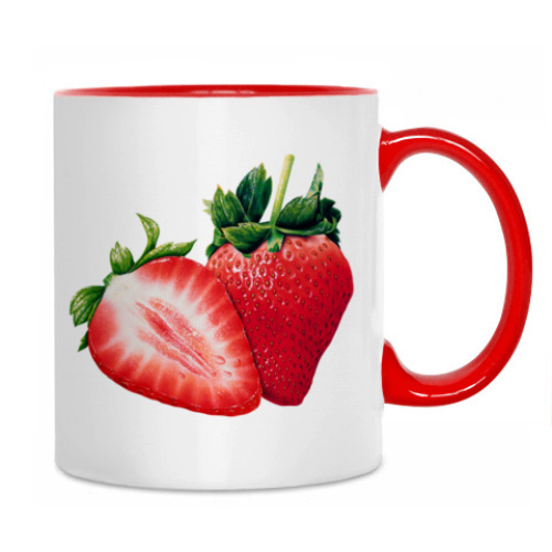 Кружка с принтом Клубника