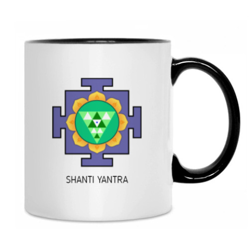 Кружка с принтом Йога Янтра - Шанти