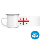 Кружка металлическая белая (круговая запечатка)