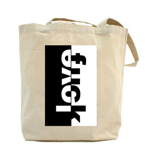 Сумка шоппер с принтом Love/Fuck