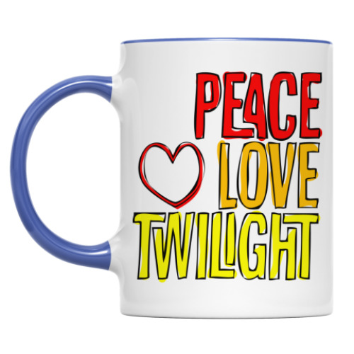 Кружка с принтом Peace Love Twilight
