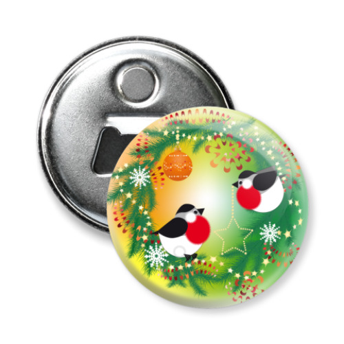 Магнит-открывашка с принтом  Новый год