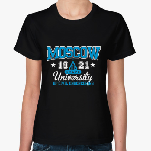 Женская футболка  футболка МГСУ