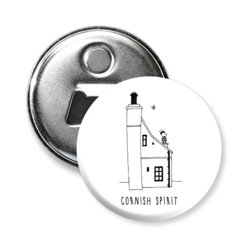 Магнит-открывашка с принтом Корнуольский домик