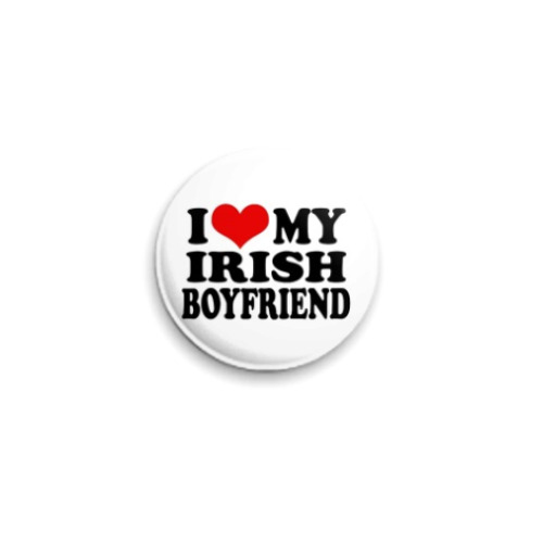 Значок 25мм с принтом  'I lv my Irish'