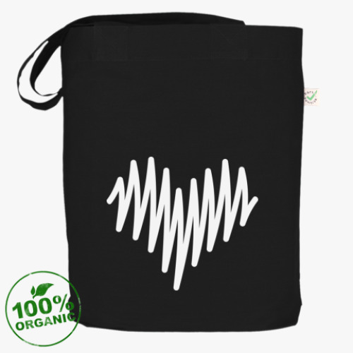 Сумка шоппер с принтом Сердце-разряд