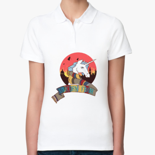 Женская рубашка поло Рождественский Единорог в стиле Доктора Кто