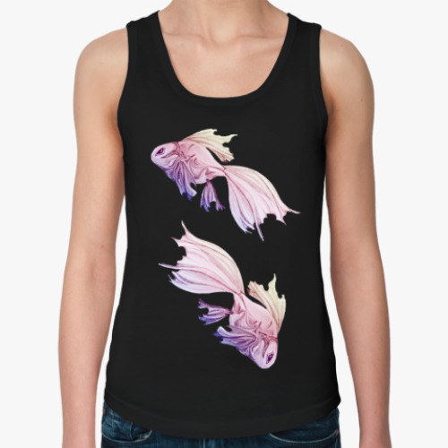 Женская майка с принтом Дивные создания - рыбы