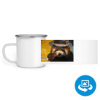 Кружка металлическая белая (круговая запечатка)