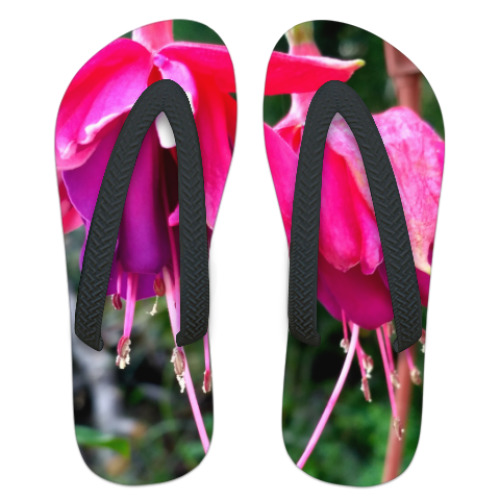 Шлепанцы (сланцы) с принтом "Фуксия"