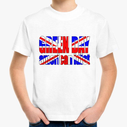 Детская футболка с принтом Green Day American Idiot
