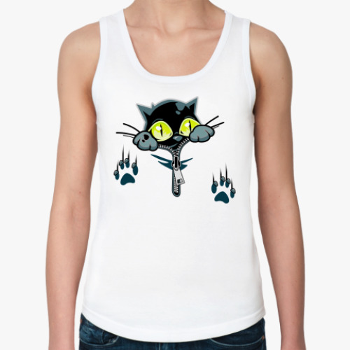 Женская майка с принтом BLACK CAT