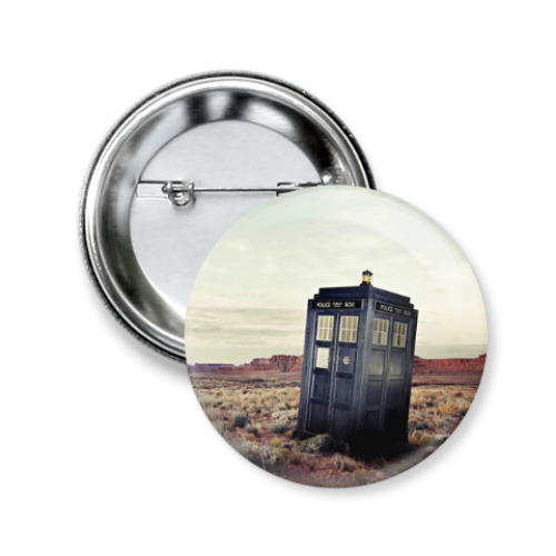 Значок 50мм TARDIS In The Desert