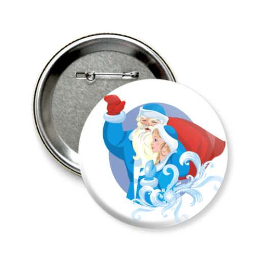 Значок 58мм с принтом Вестники Нового Года