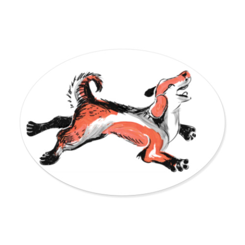 Виниловые наклейки с принтом Собака в японском стиле