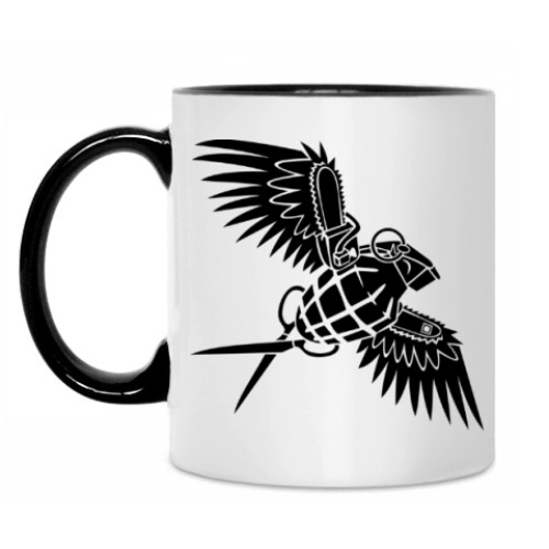 Кружка с принтом Граната с крыльями