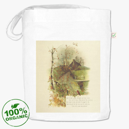 Сумка шоппер с принтом Страница книги (пейзаж)