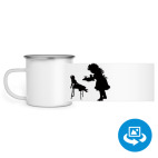 Кружка металлическая белая (круговая запечатка)