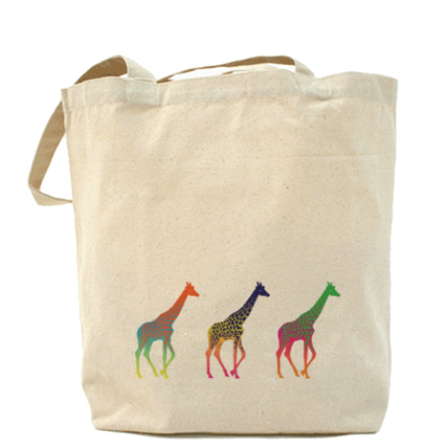 Сумка шоппер Цветные жирафы